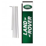 Land Rover Dealership Advertising Rectangle Feather Banner Flag Sign with Pole Kit and Ground Spike, Green